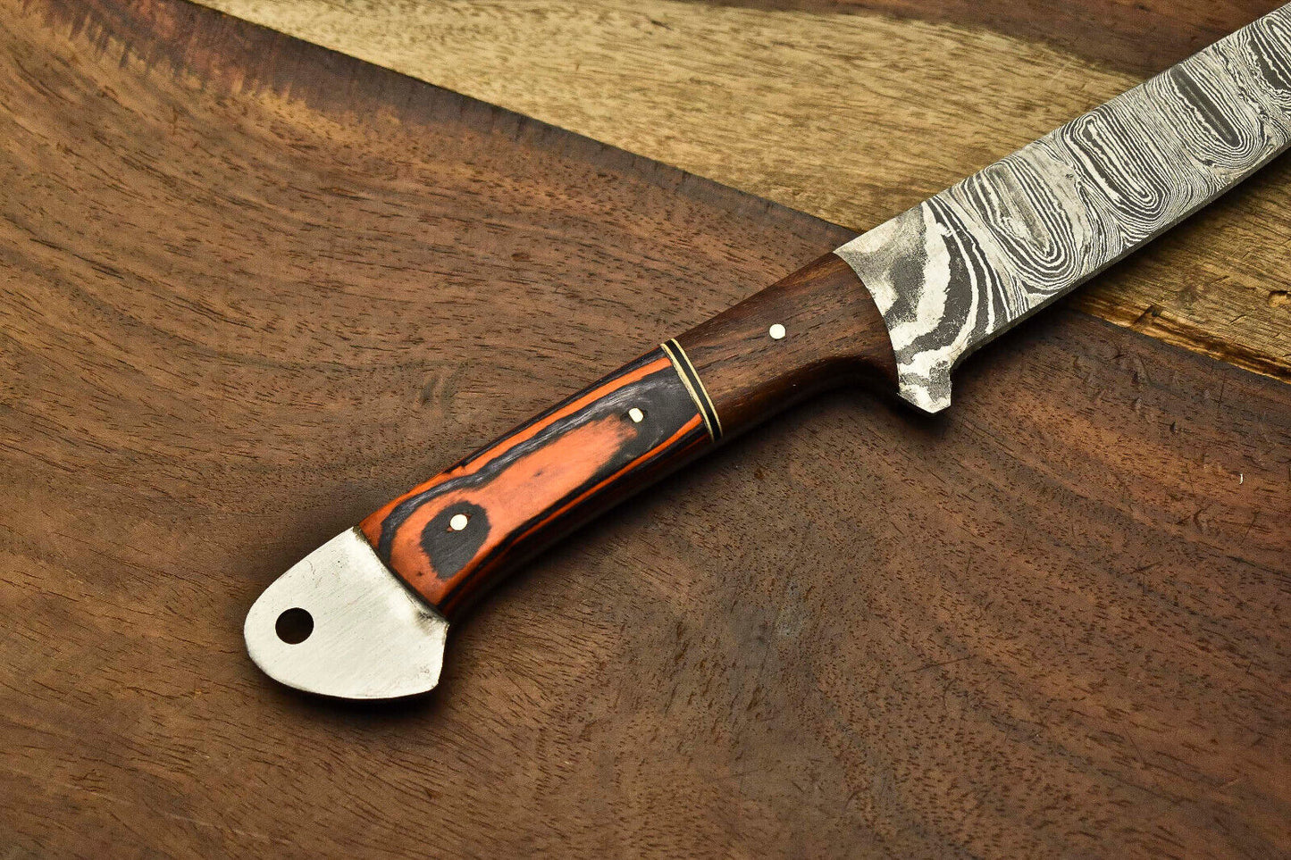 Custom Handmade Damascus Steel Blade Chef Knife Full Tang Sport Knife