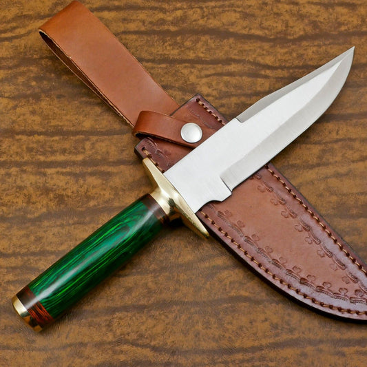 Custom Handmade D2 Steel Bowie Knife – 12-Inch Hunting & Outdoor Survival Blade
