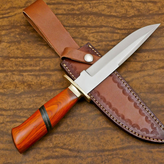 Custom Handmade 12 Inch D2 Steel Blade Hunting Bowie Outdoor Knife