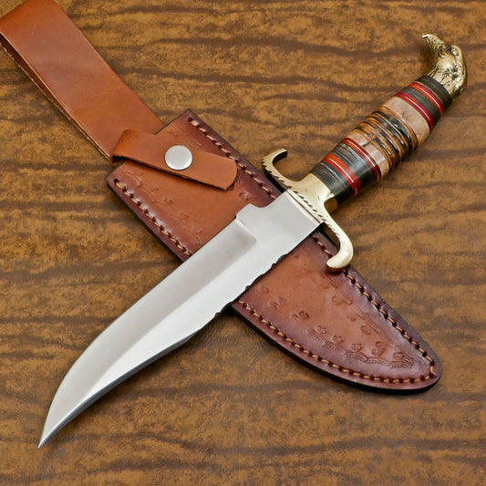 Custom Handmade 12 Inch D2 Steel Blade Hunting Bowie Camping Knife – Full Tang Survival Knife