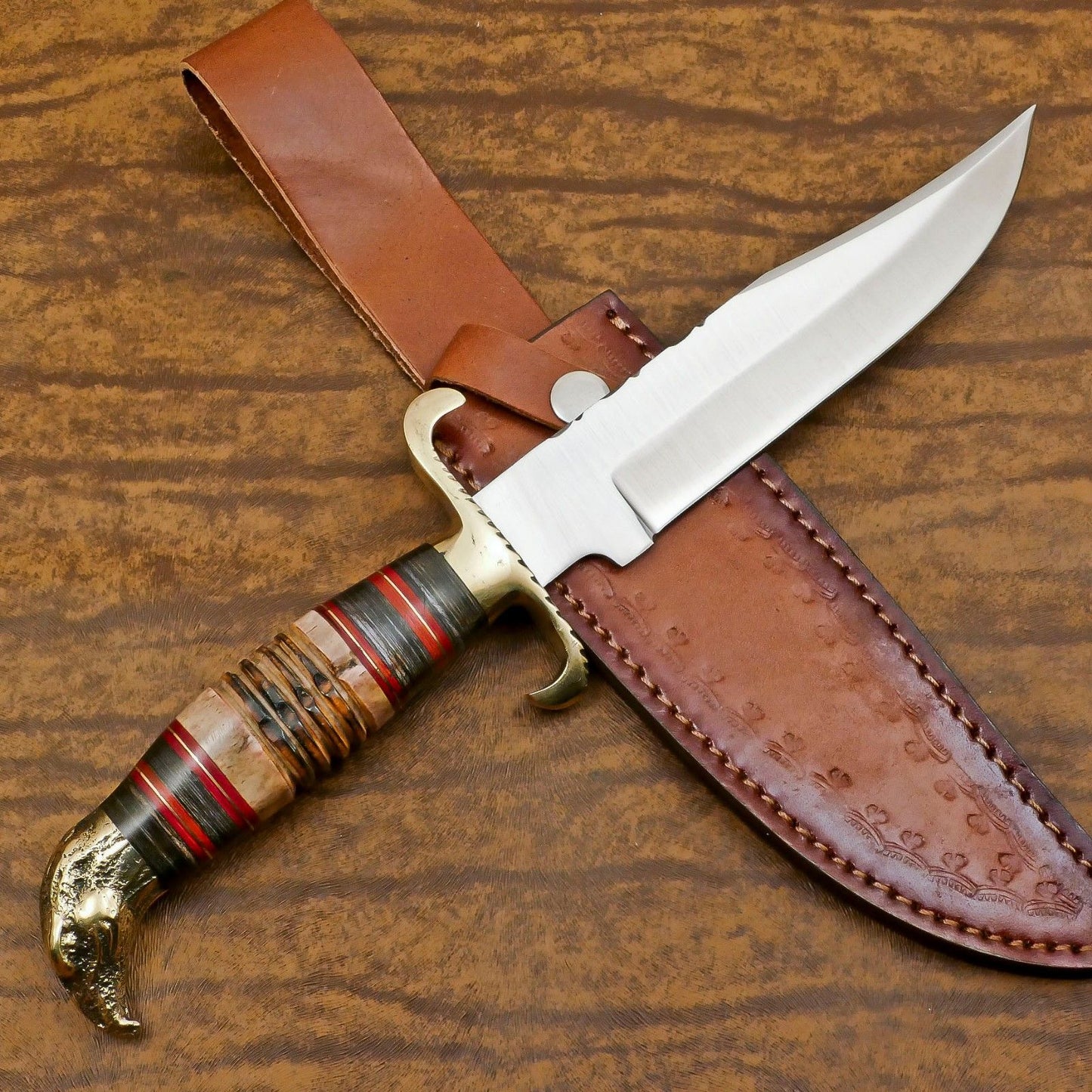 Custom Handmade 12 Inch D2 Steel Blade Hunting Bowie Camping Knife – Full Tang Survival Knife