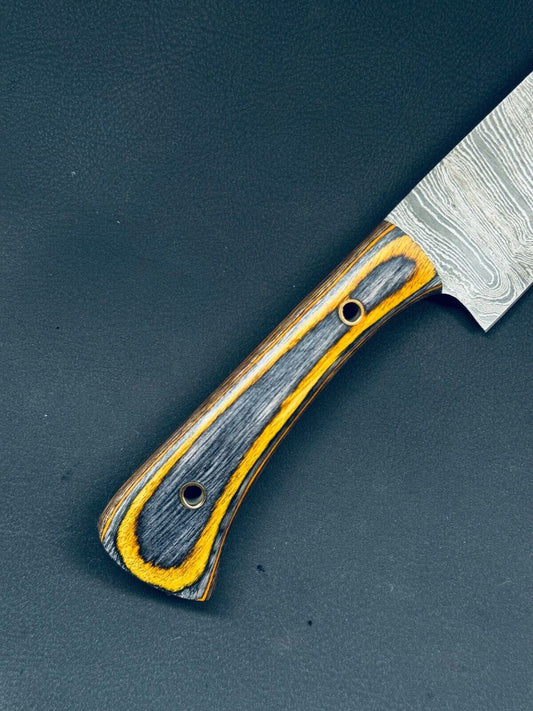 13" Firestorm Twist Damascus Steel Handmade Chef Knife for Kitchen Use