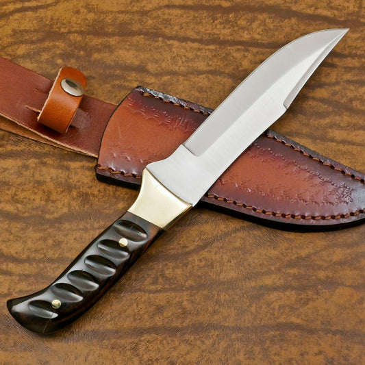 Handmade D2 Steel Full Tang Bowie Knife – 12-Inch Hunting & Camping Blade