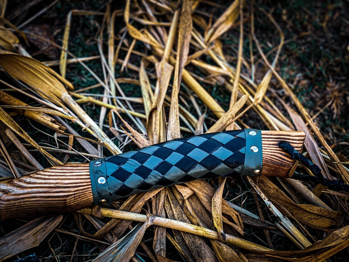 Custom Handmade Carbon Steel Hunting Axe with Ash Wood Handle and Leather Sheath