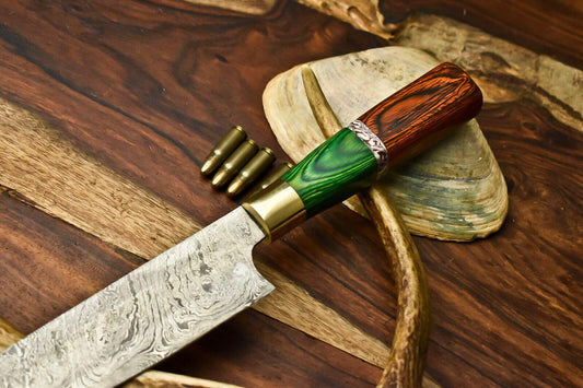 Hand Made Damascus Steel Blade Chef Knife | Hard Wood