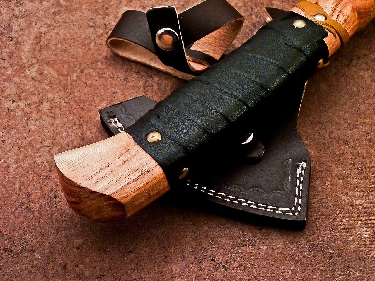Handcrafted Carbon Steel Viking Axe – Bearded Camping Hatchet Tomahawk