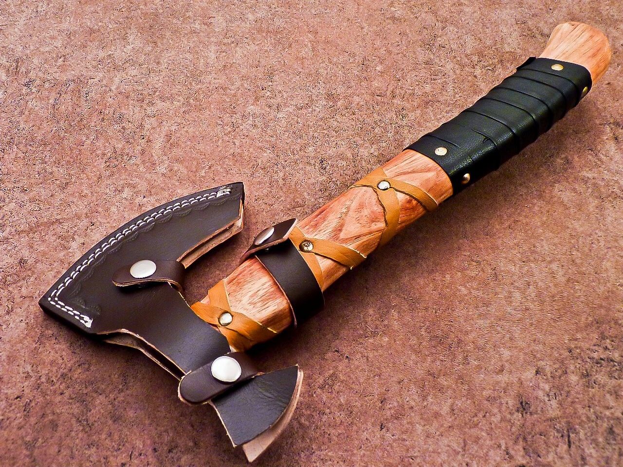 Handcrafted Carbon Steel Viking Axe – Bearded Camping Hatchet Tomahawk