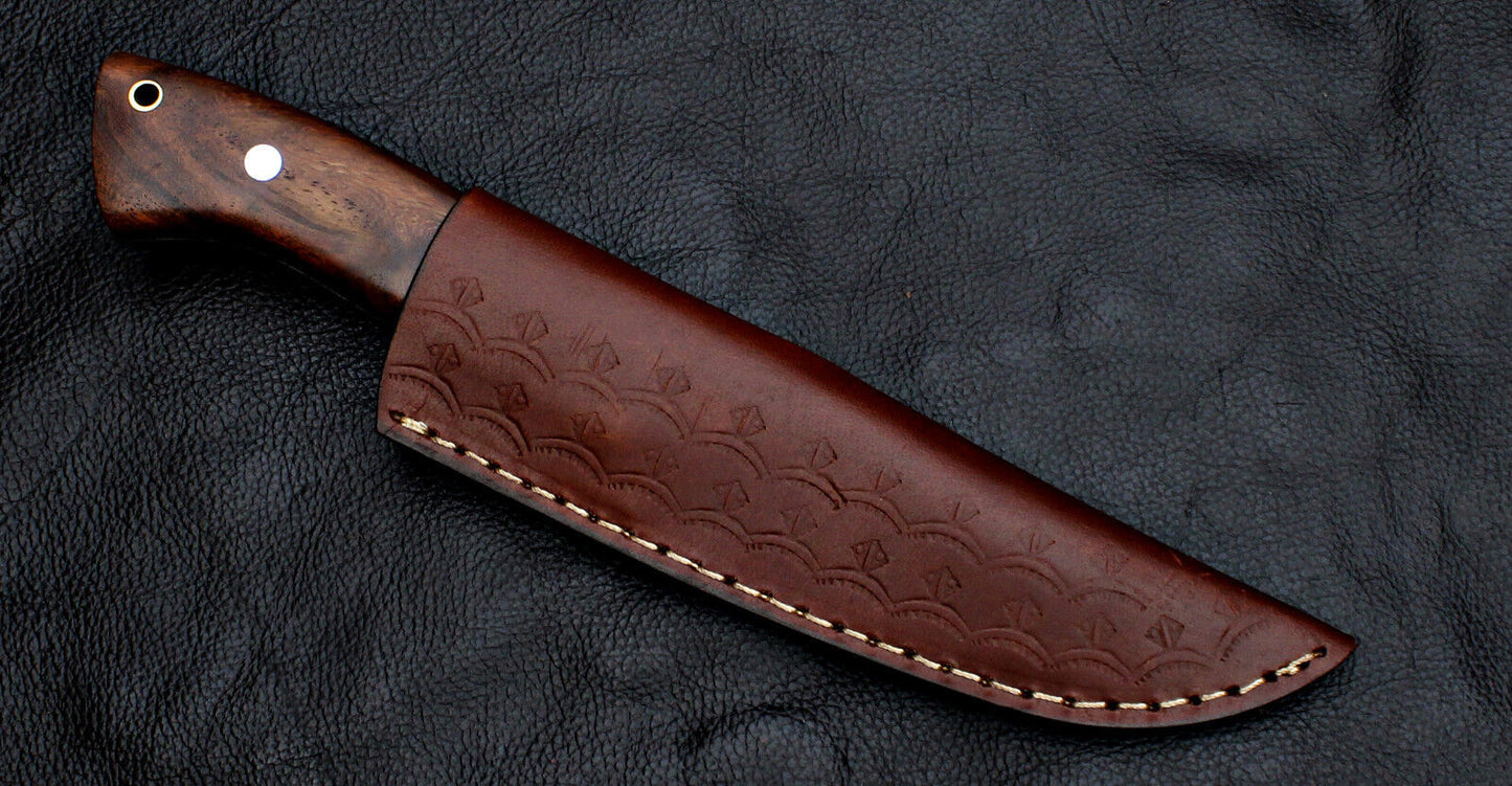 Custom Handmade Full Tang D2 Steel Skinner Knife | Hunting & EDC with Leather Sheath