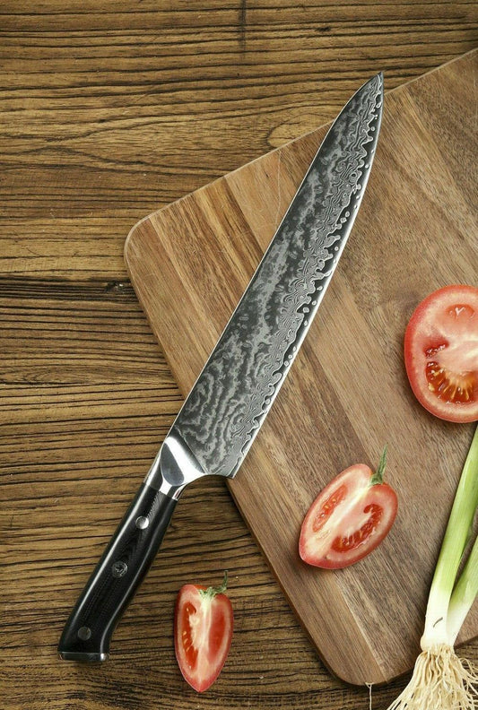 Custom Hand Forged Chef Knife Kitchen Knife Damascus Blade
