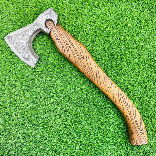 Custom Handmade Viking Tomahawk – High Carbon Steel Engraved Axe