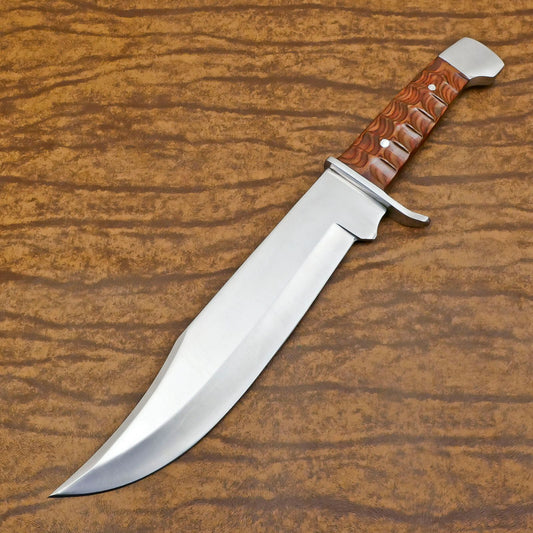 Handmade D2 Clip Point Bowie EDC Hunting Knife – Full Tang with Pakka Wood Handle