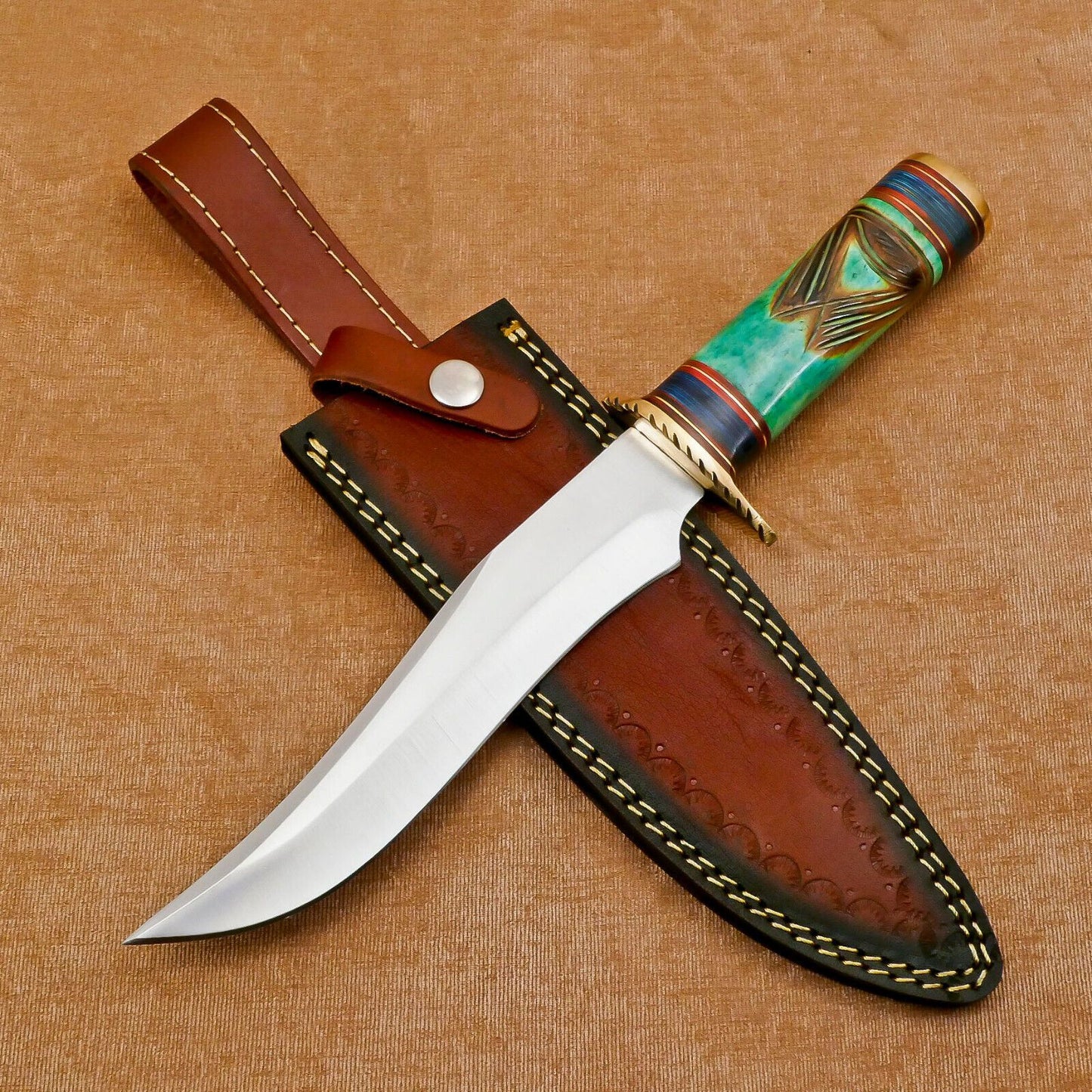 Handmade 12 Inch D2 Clip Point Fixed Blade Bowie Hunting Knife