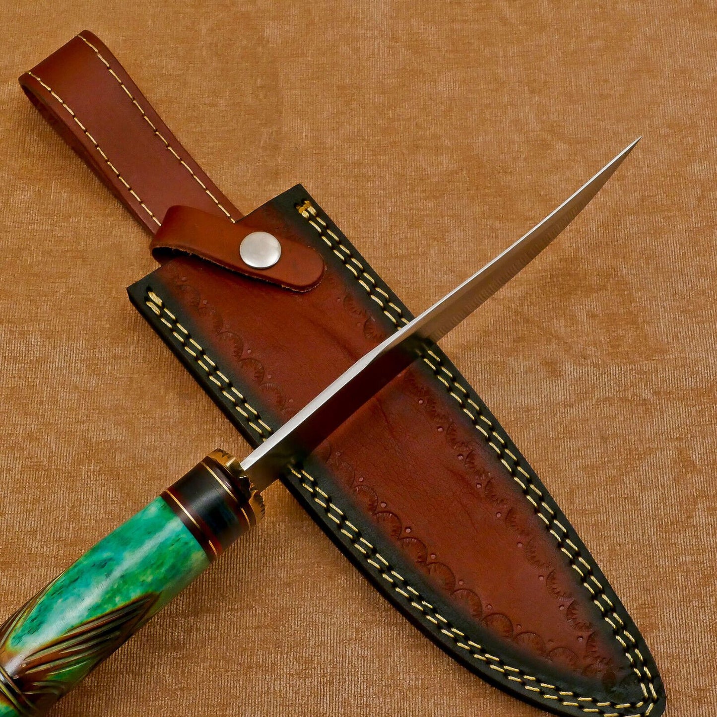 Predator Handmade D2 Clip Point Bowie Knife – 12-Inch Hunting & Fixed Blade