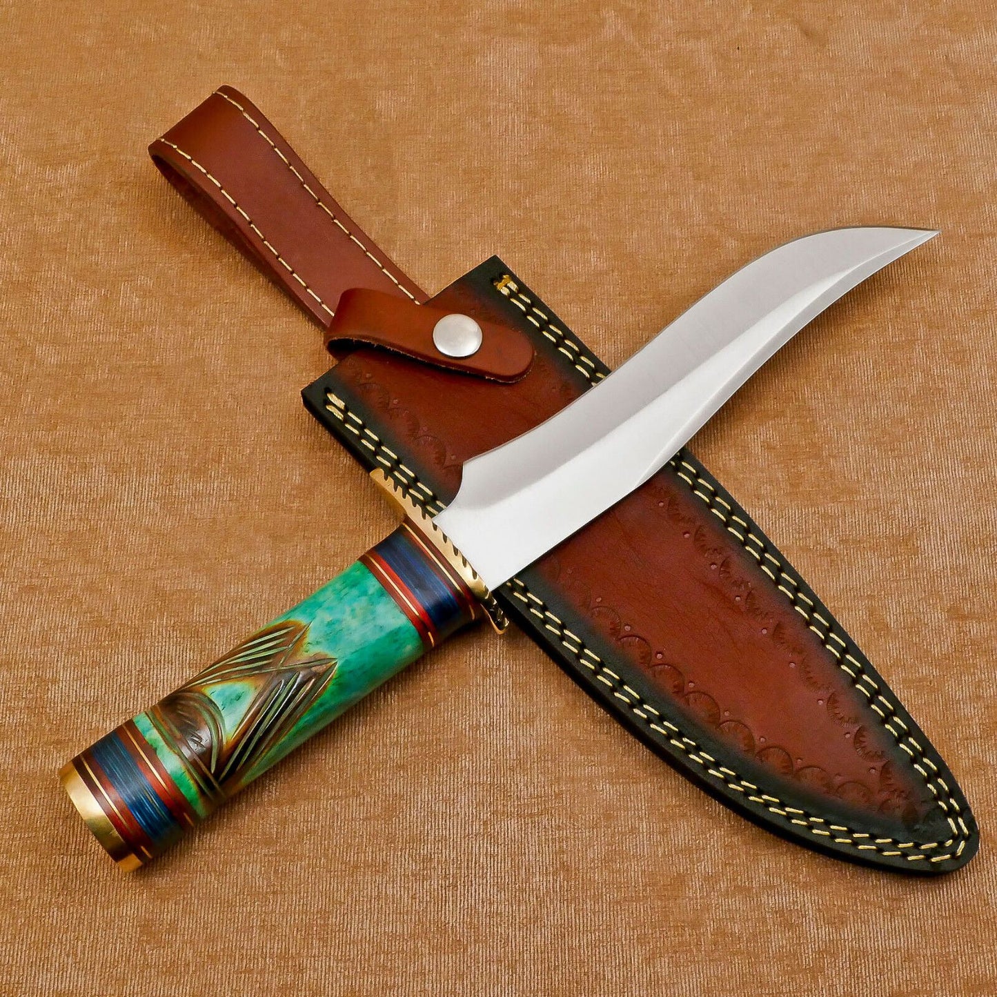 Handmade 12 Inch D2 Clip Point Fixed Blade Bowie Hunting Knife