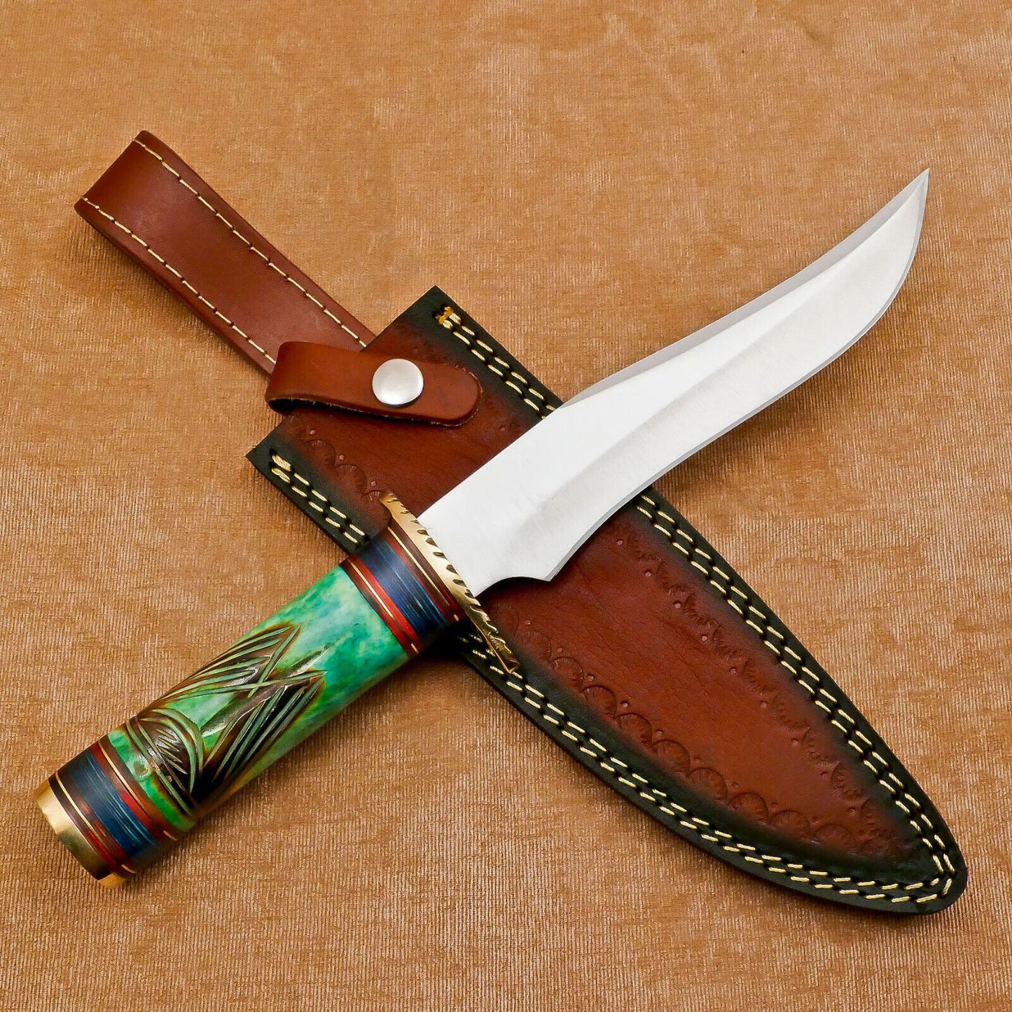 Handmade 12 Inch D2 Clip Point Fixed Blade Bowie Hunting Knife