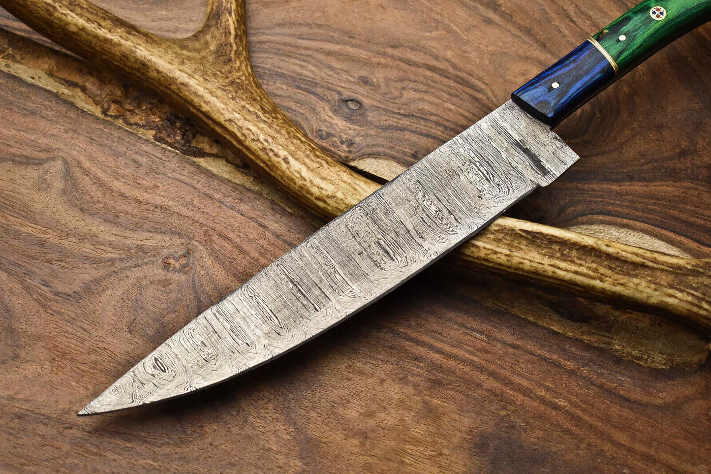 13.0" Custom Handmade Damascus Steel Kitchen Chef Knife | Full Tang, 384-Layer Blade