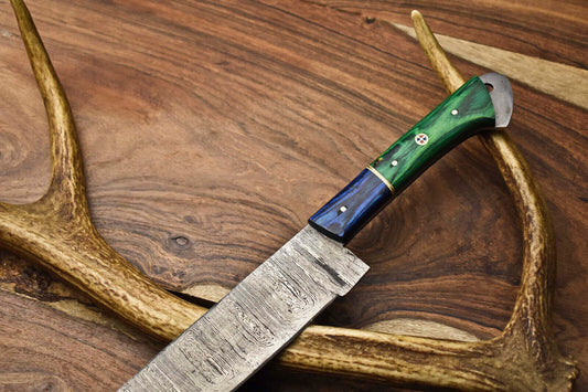 13.0" Custom Handmade Damascus Steel Kitchen Chef Knife | Full Tang, 384-Layer Blade