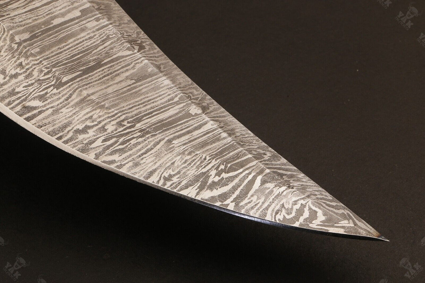16 Inch Hand Forged Damascus Steel Bowie Hunting Knife with Wood Handle by Heritage Forge