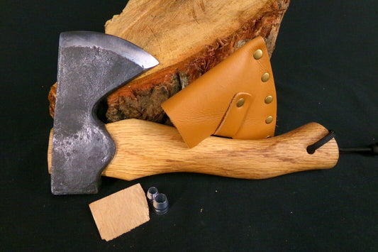 Mini Bearded Viking Axe Hatchet – Hickory Handle Carbon Steel Bushcraft Axe