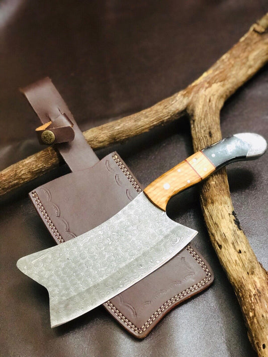 Heavy Duty Handmade Damascus Steel Chef Knife – Meat Cleaver Butcher Chopper