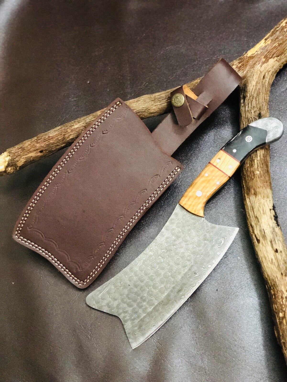 Heavy Duty Handmade Damascus Steel Chef Knife – Meat Cleaver Butcher Chopper