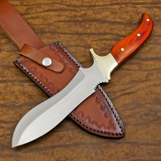 Handmade D2 Steel Full Tang Bowie Knife | 12" Hunting & Camping Blade