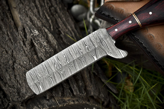 8.0 Inch Hot Item Hunting Skinner Knife Twist Damascus Hard Wood Handle Outdoor Sports Knife