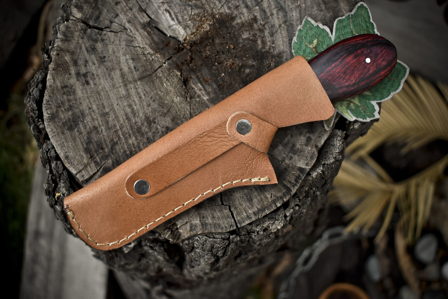 8.0 Inch Hot Item Hunting Skinner Knife Twist Damascus Hard Wood Handle Outdoor Sports Knife