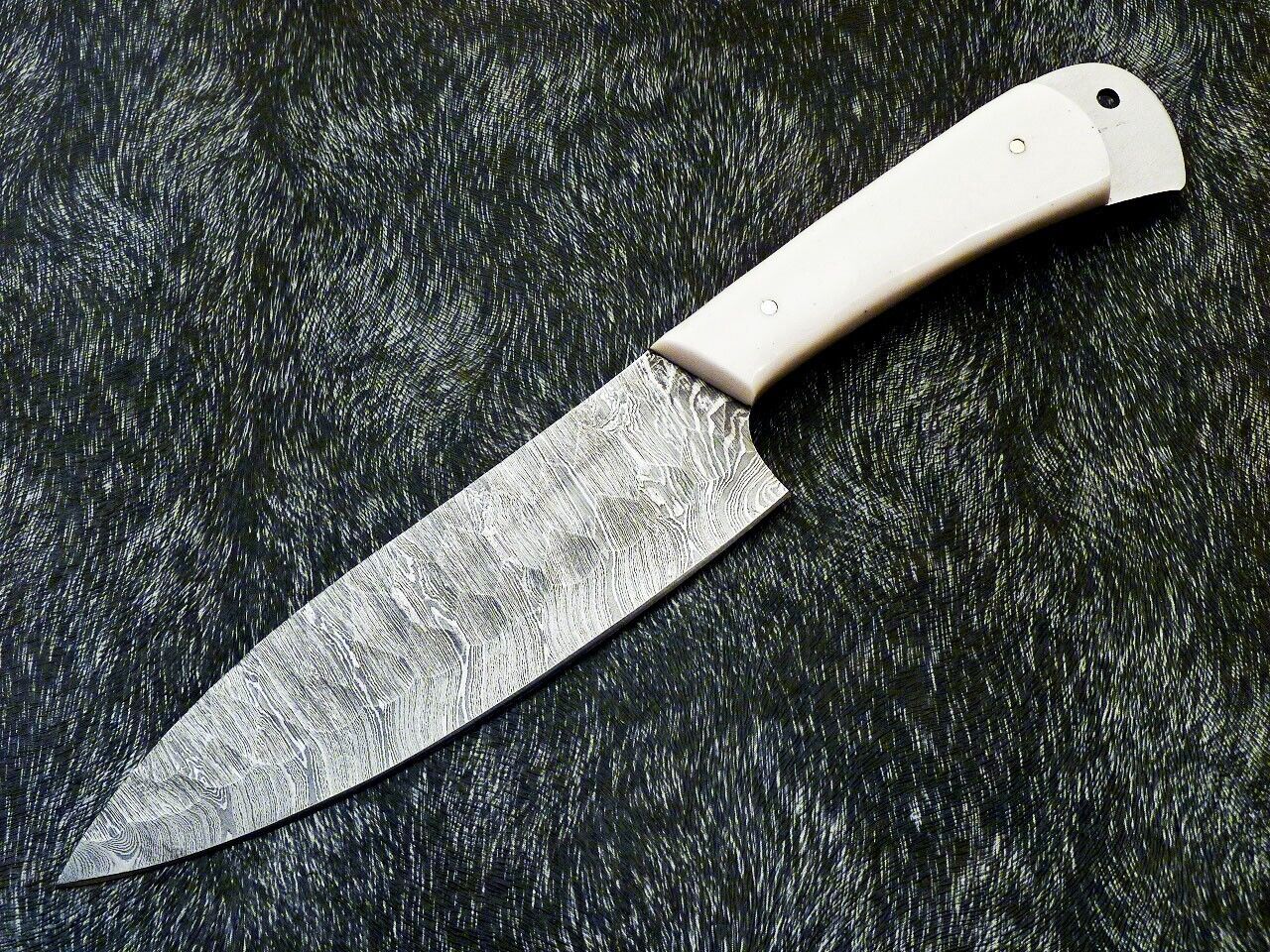 11" Custom Hand Forged Damascus Steel Chef Knife | Kitchen & Cooking Knife with Camel Bone Handle