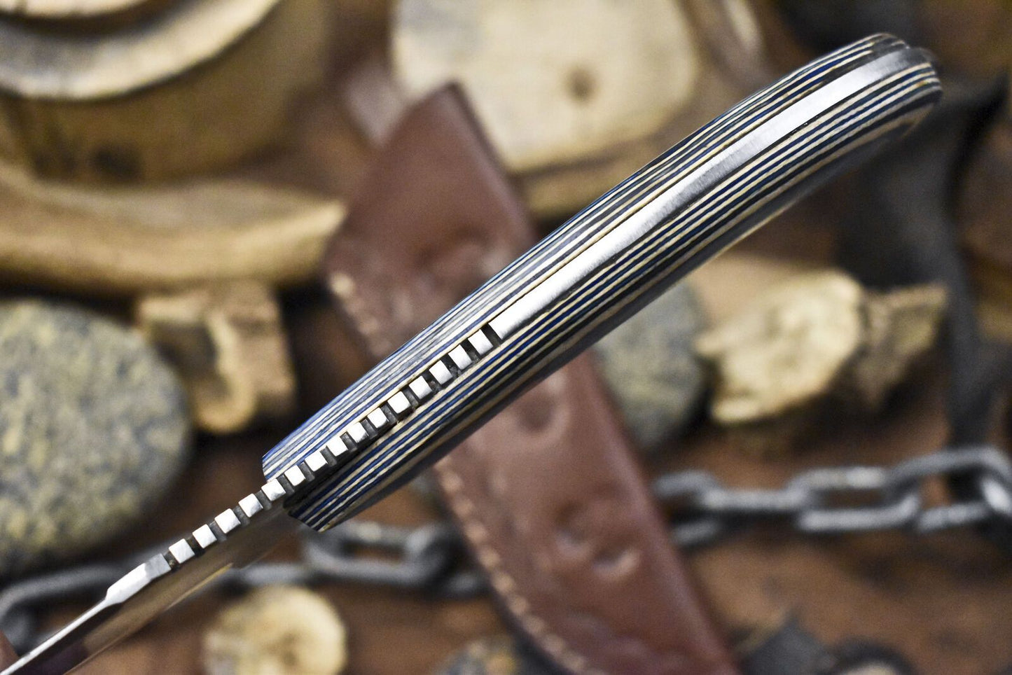 Custom Forged Skinner Knife | 440C Steel | Hard Wood Handle | 10" Fishing & Bushcraft Knife