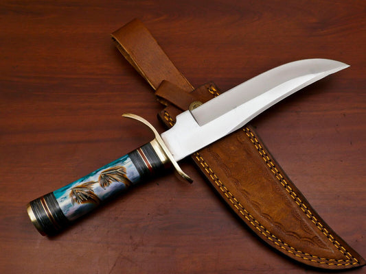 Precision D2 Clip Point Bowie Knife | 12-Inch Full Tang Hunting & Camping Knife