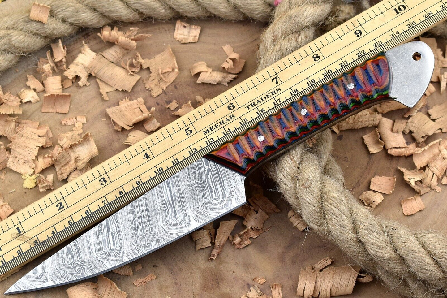 Hand-Forged Damascus Steel Chef Knife 10" | Custom Kitchen Knife with Multi Dollar Sheet Handle