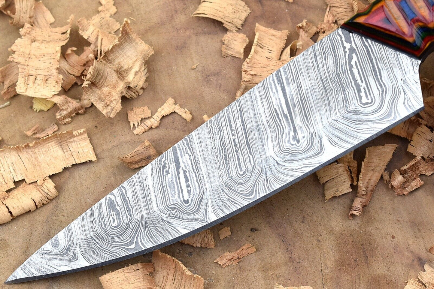 Hand-Forged Damascus Steel Chef Knife 10" | Custom Kitchen Knife with Multi Dollar Sheet Handle