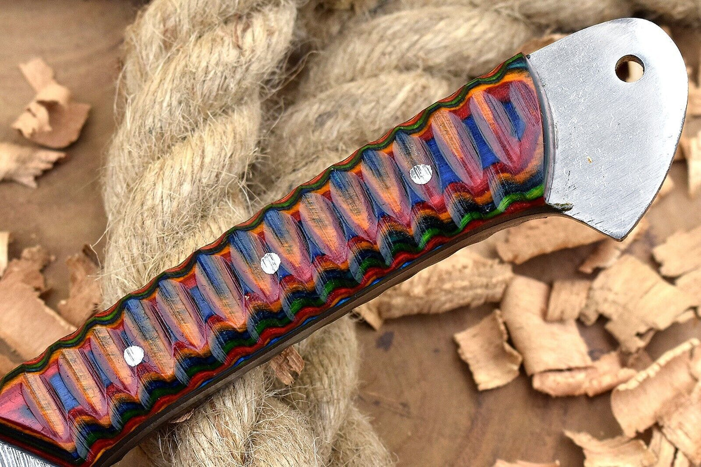 Hand-Forged Damascus Steel Chef Knife 10" | Custom Kitchen Knife with Multi Dollar Sheet Handle