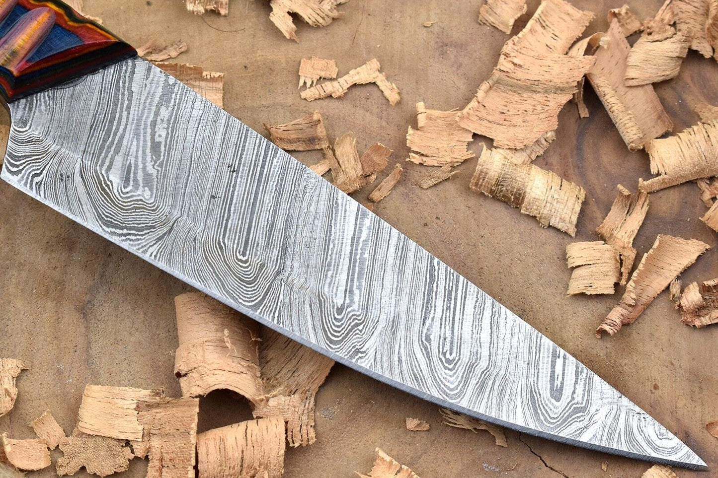 Hand-Forged Damascus Steel Chef Knife 10" | Custom Kitchen Knife with Multi Dollar Sheet Handle