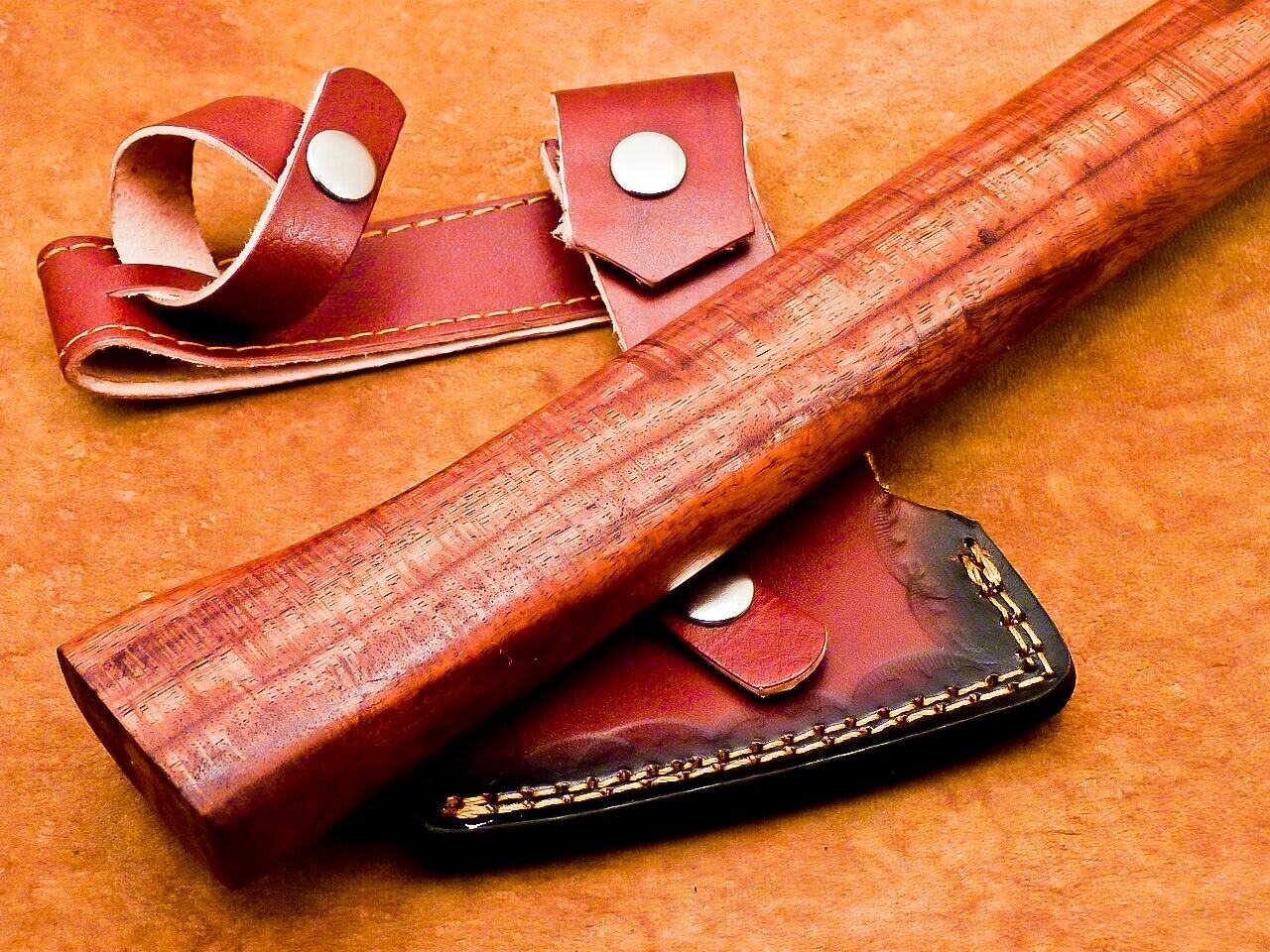 Custom Hand Forged Viking Bearded Steel Camping Hatchet Tomahawk Axe 15 Inch Natural Wood Handle