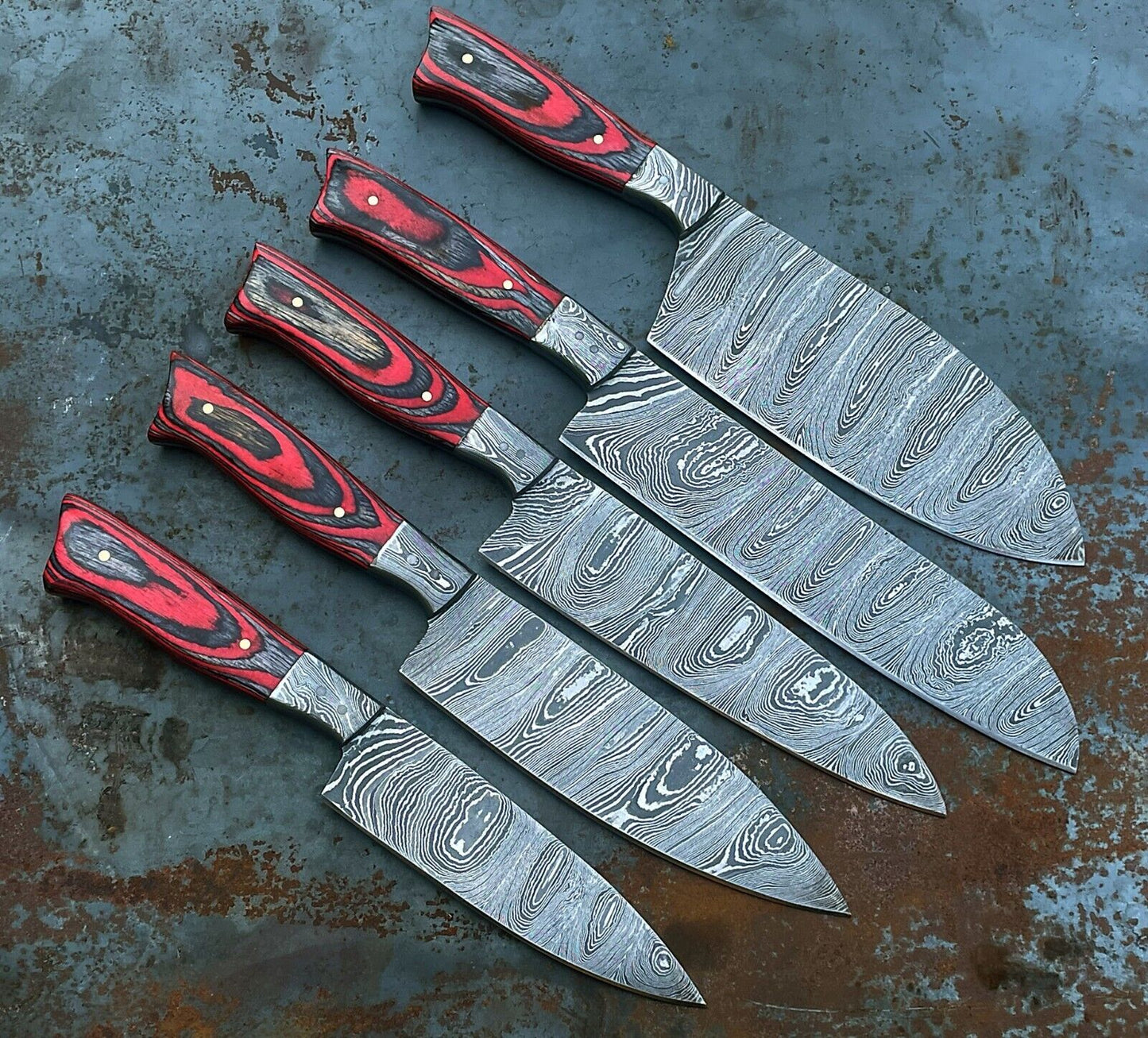 Chef Knife Set – Hand Forged Damascus Steel Custom Kitchen Knives