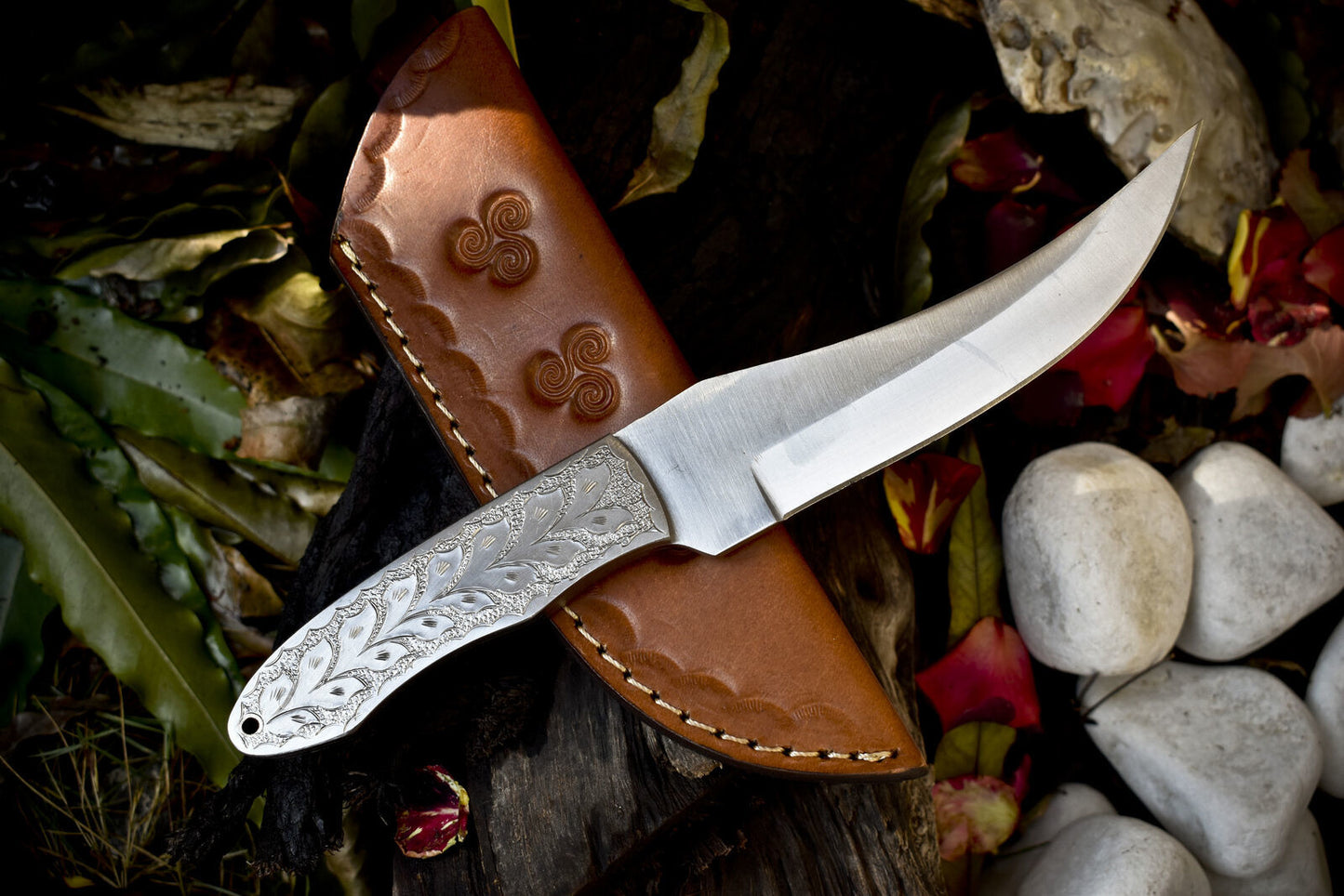 Custom 440C Steel Skinner Knife | D2 Tool Steel Handle | Veterans Gift | Decorative Knife