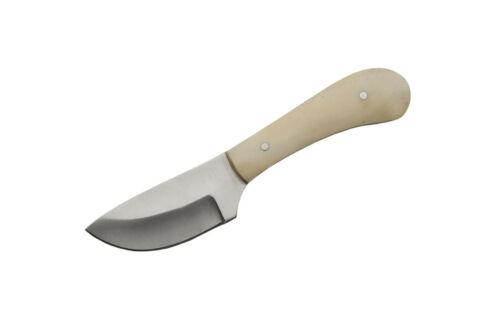 6" Skinner Knife | White Bone Handle Full Tang Hunting Knife with Leather Sheath