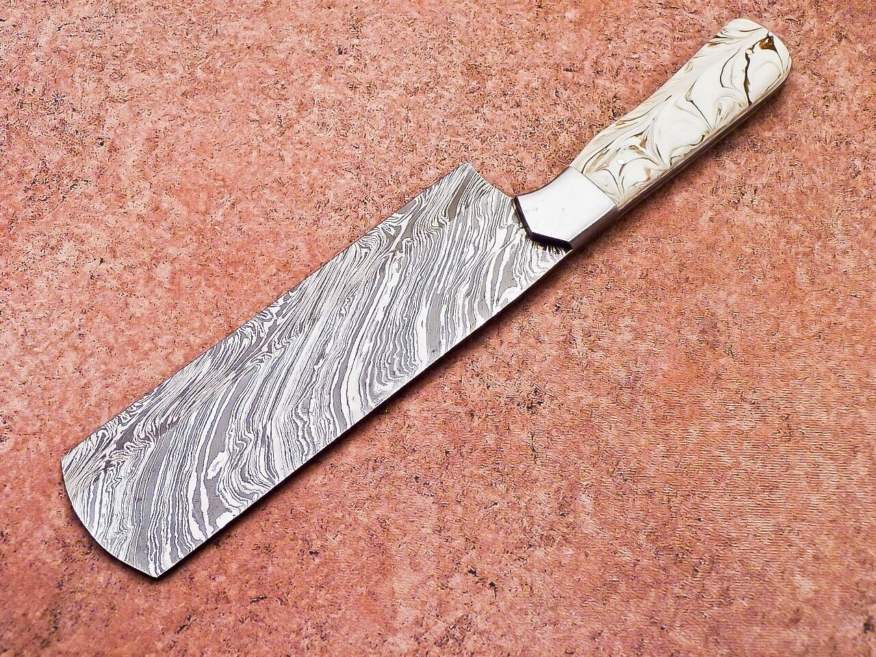 12" Custom Hand Forged Damascus Blade Chef Chopper Knife Cleaver