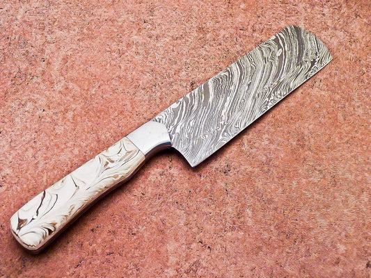 12" Custom Hand Forged Damascus Blade Chef Chopper Knife Cleaver
