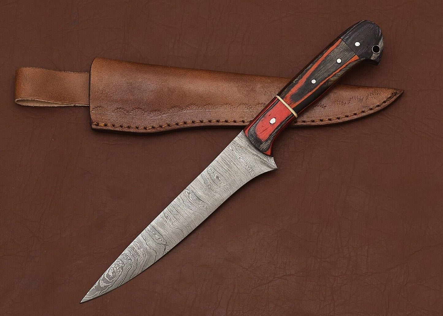 Luxury Damascus Steel Chef Knife 8" Blade | Handmade Kitchen Fillet Knife