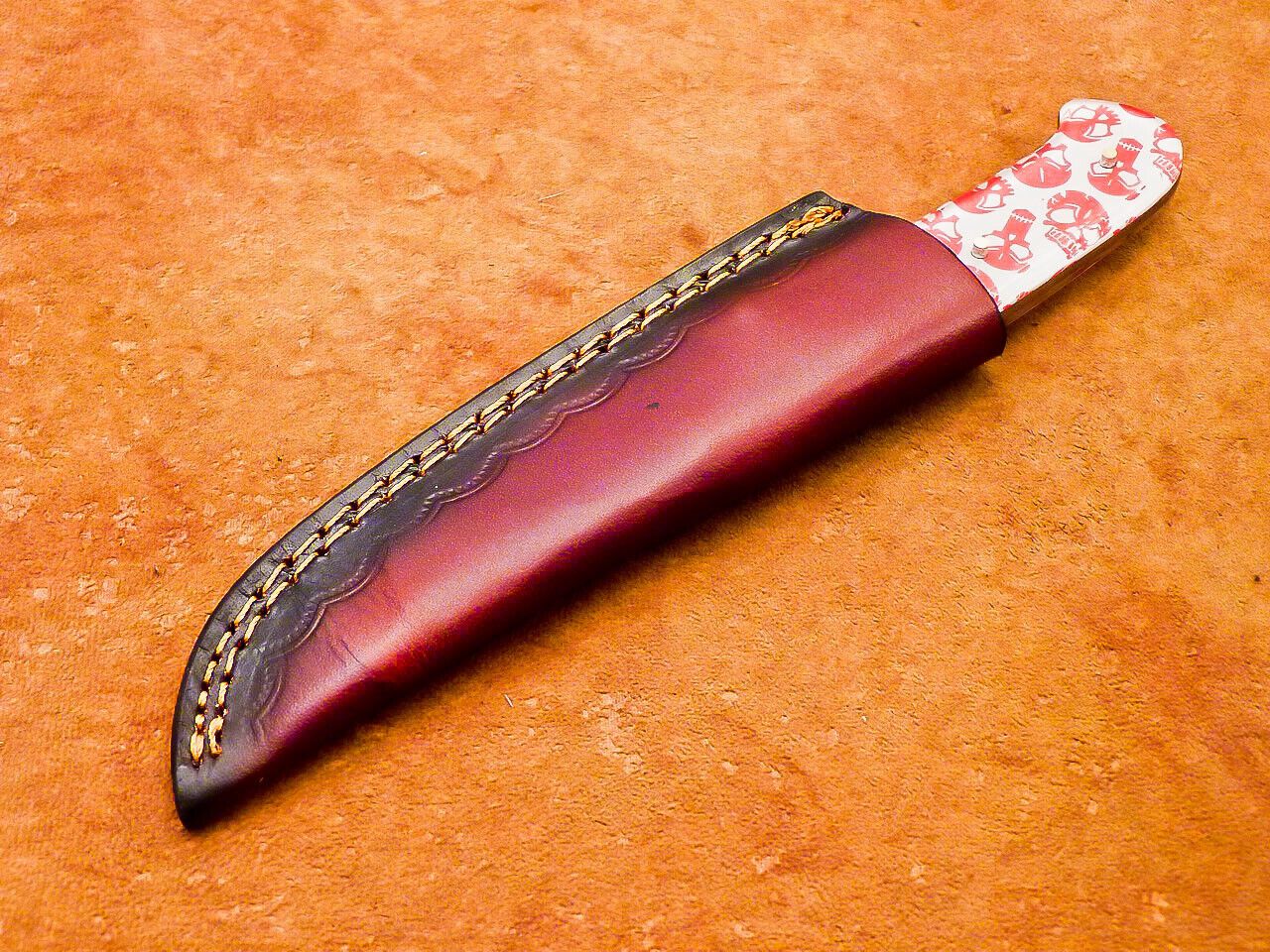 8" Handmade Damascus Steel Bowie Knife – Resin Handle & Hand Forged Blade