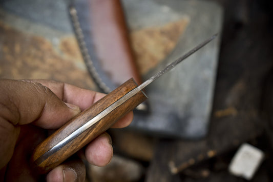 6" Handmade Twist Damascus Skinner Knife Walnut Wood EDC Custom Fixed Blade