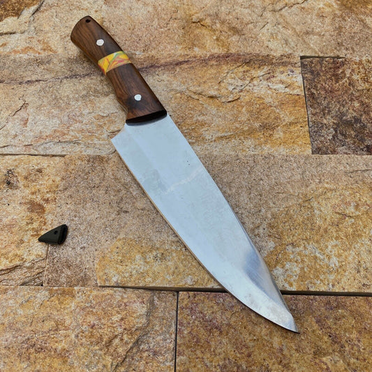 Custom Forged High Carbon Steel High Polish Kitchen Chef Knife | Handmade 12.5"