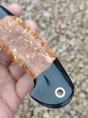 Custom Handmade D2 Steel Hunting Knife – Steel Clip & Resin Sheet Handle with Leather Sheath