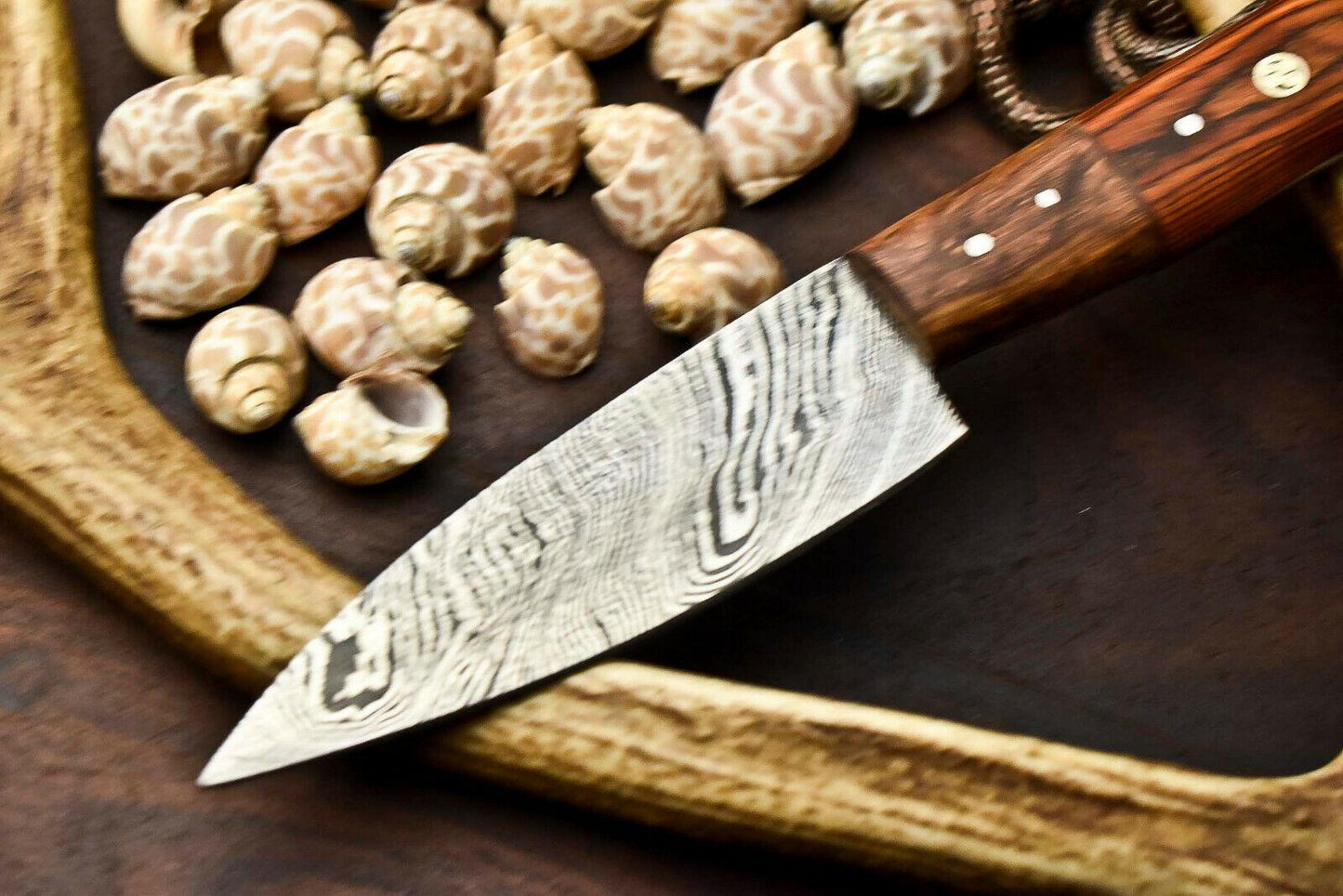 12.0" Hand Made Damascus Steel Chef Knife | Full Tang Hard Wood Handle