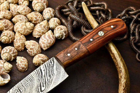 12.0" Hand Made Damascus Steel Chef Knife | Full Tang Hard Wood Handle