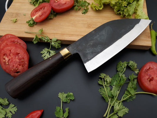 Hand Forged Cleaver Knife Serbian Kitchen Chef Knife Meat Chopping Hunting Knife