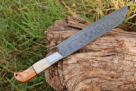 Hand Forged Damascus Steel Chef Knife with Buffalo Bone